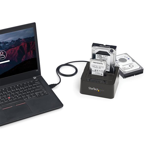 USB 3.1 (10Gbps) Dual-Bay Dock for 2.5/3.5 SATA SSD/HDDs