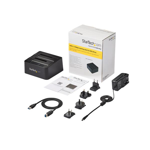USB 3.1 (10Gbps) Dual-Bay Dock for 2.5/3.5 SATA SSD/HDDs