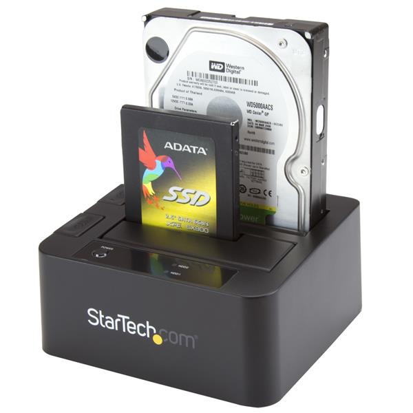 USB 3.0/eSATA Dual Hard Drive Dock with UASP for 2.5/3.5in SATA 6 Gbps SSD/HDD