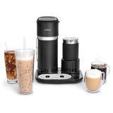 Sunbeam Iced + Hot Coffee Maker brews delicious hot or iced coffee with integrated frother and reusable tumbler for on-the-go convenience.