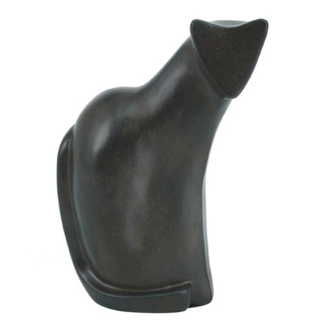 Elegant cat figurine in magnesium, 17.5x10x25cm, capturing playful charm, perfect for home decor and cat lovers.