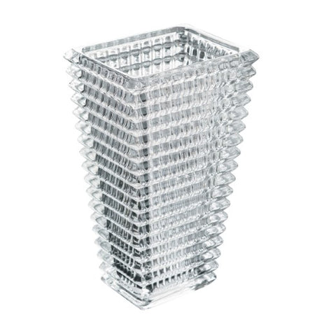 Modern glass vase (13.5x10x23cm) with sleek design, perfect for elegant floral arrangements and stylish decor.