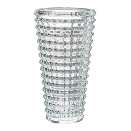 Elegant round glass vase (12.5 x 12.5 x 22.5cm) ideal for showcasing fresh or faux flowers with timeless sophistication.