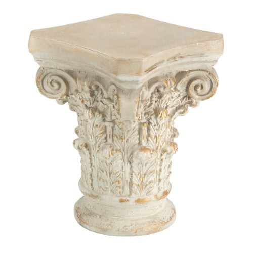 Antique marble Roman plinth, 35.5 x 35.5 x 44.5 cm, perfect for displaying art or plants in any interior style.