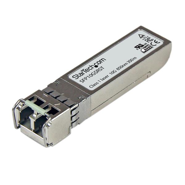 Cisco SFP-10G-SR compatible SFP+ fiber module for 10GbE connectivity over multimode fiber, 300m range, 850nm wavelength.