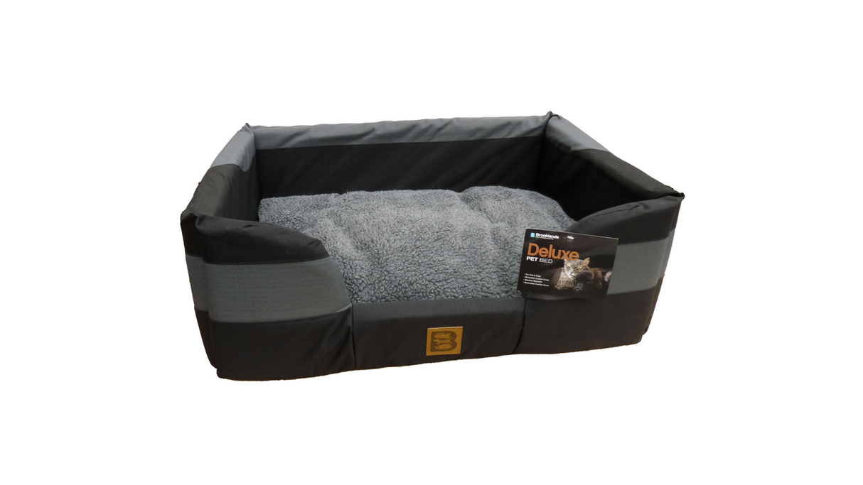 Dog Bed - Rectangle Dark Grey/Black - Med (70cm)