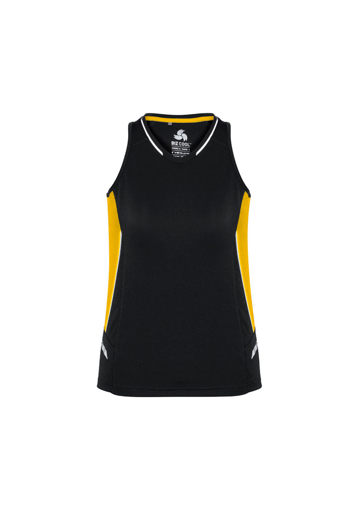 Renegade Womens Singlet - Black/Gold/Silver