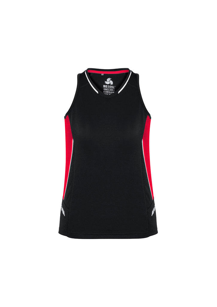 Renegade Womens Singlet - Black/Red/Silver
