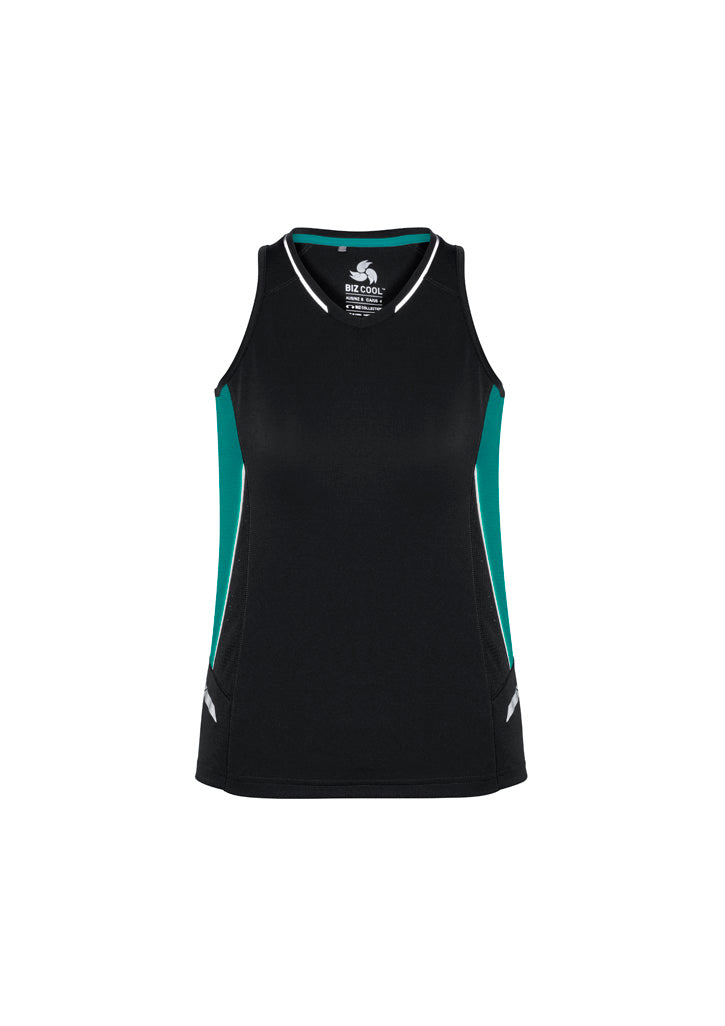 Renegade Womens Singlet - Black/Teal/Silver