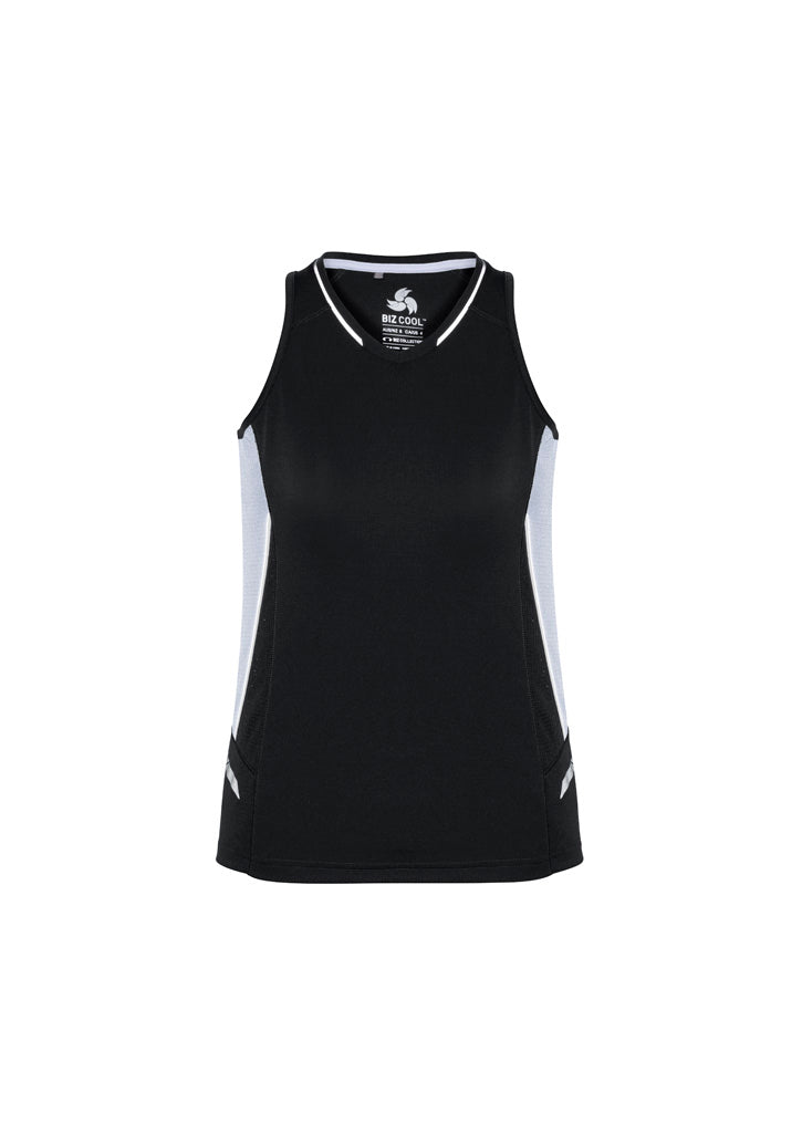 Renegade Womens Singlet - Black/White/Silver