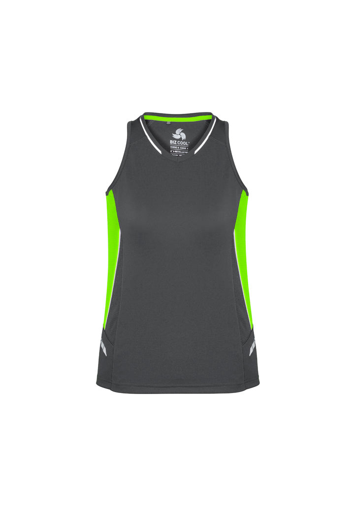 Renegade Womens Singlet - Grey/Fluoro Lime/Silver