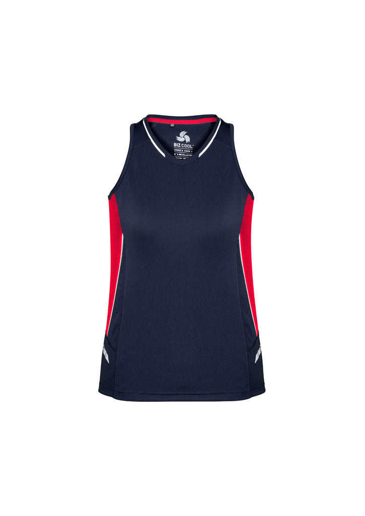 Renegade Womens Singlet - Navy/Red/Silver