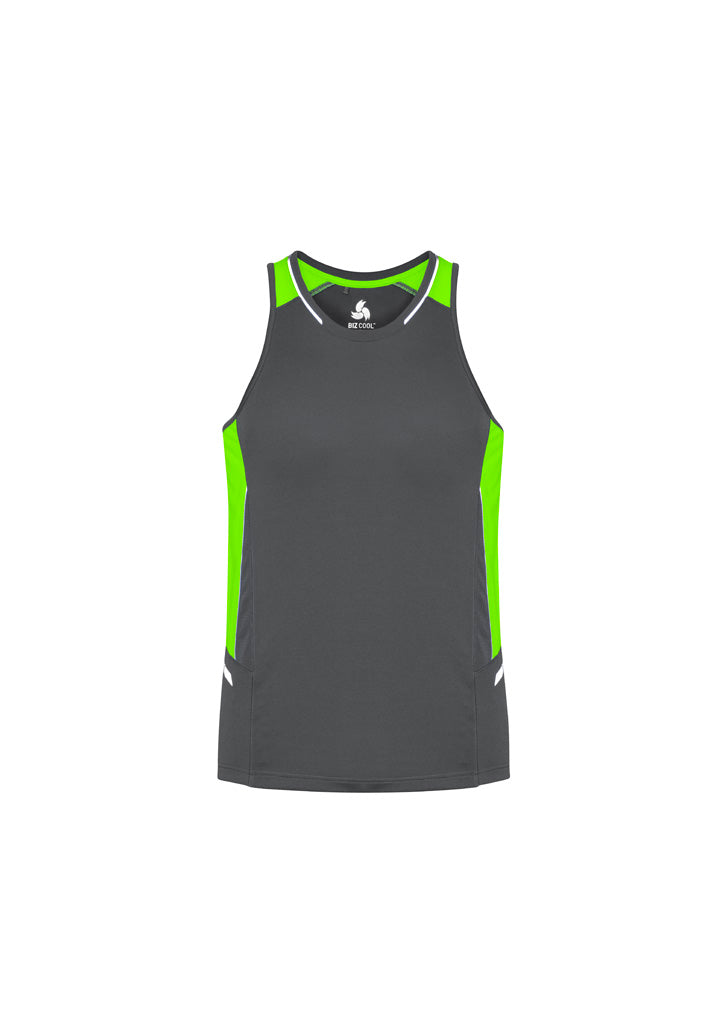 Renegade Mens Singlet - Grey/Fluoro Lime/Silver