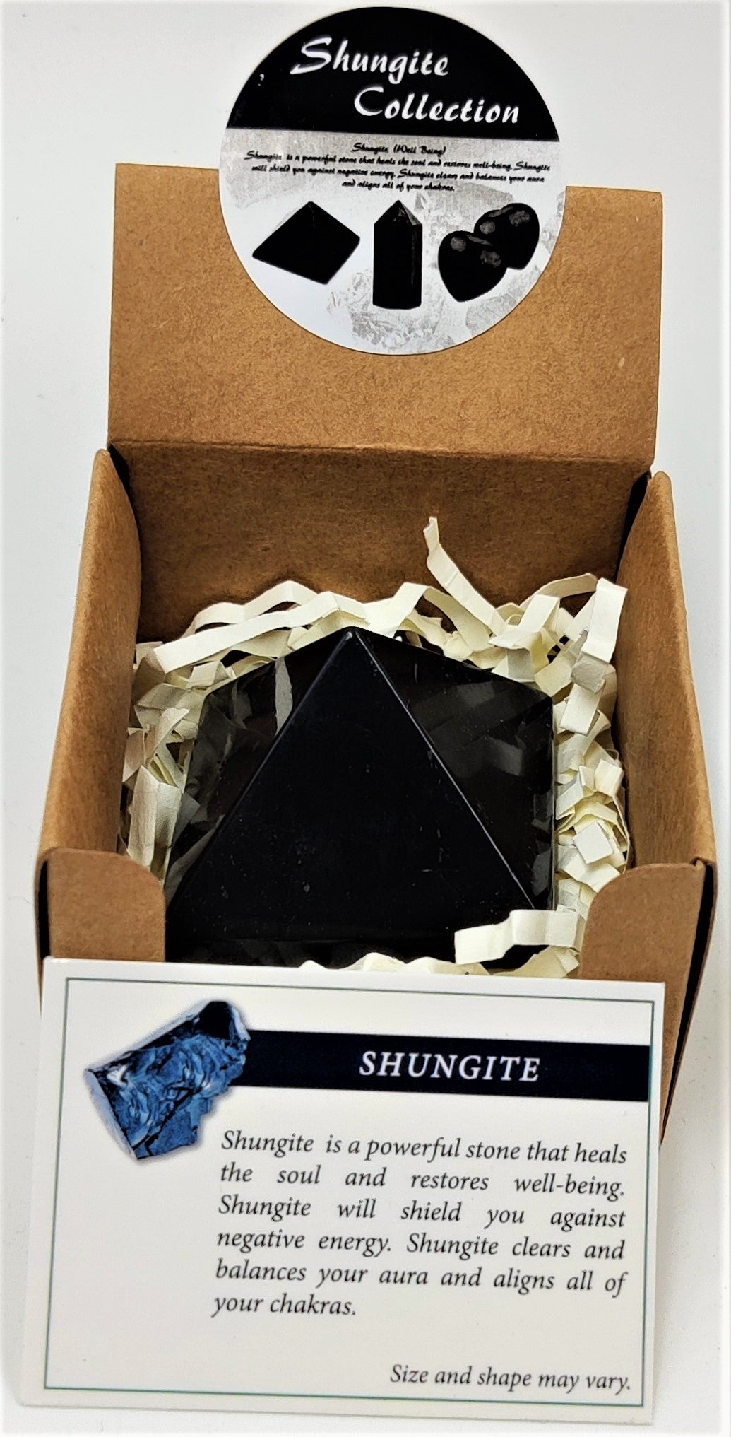 Shungite Pyramids in Display Box - Set of 32