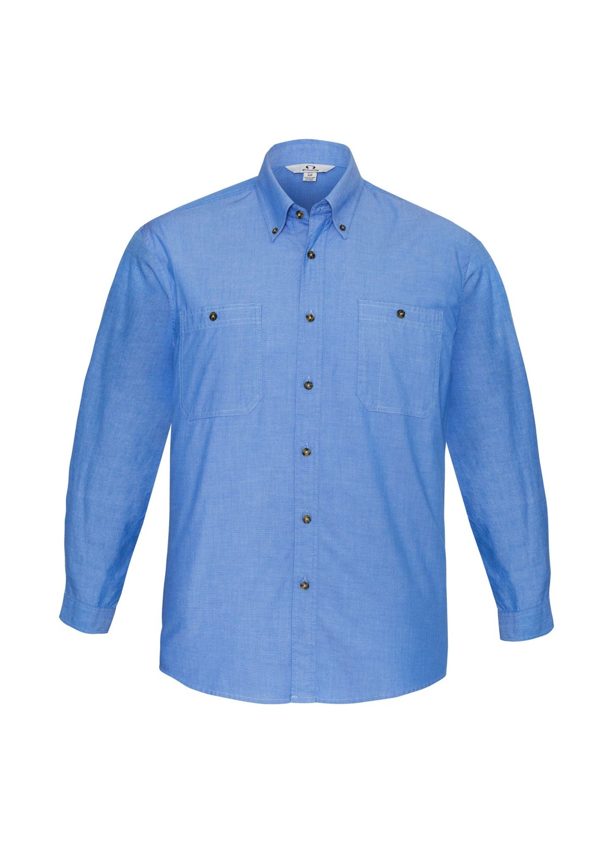 Chambray Mens Long Sleeve Shirt - Chambray Blue