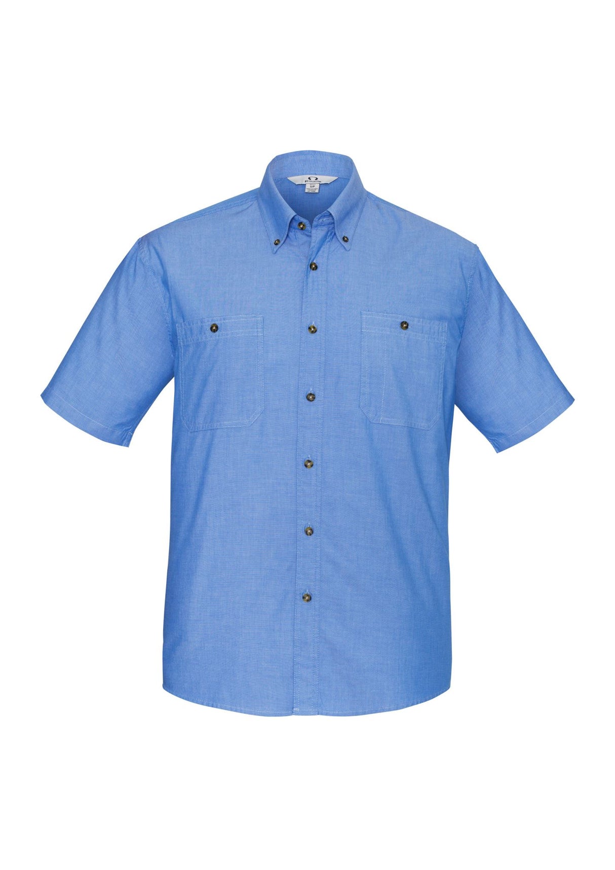 Chambray Mens Short Sleeve Shirt - Chambray Blue