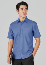 Oasis Mens Short Sleeve Shirt - Mid Blue