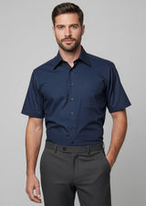 Metro Mens Short Sleeve Shirt - Mid Blue