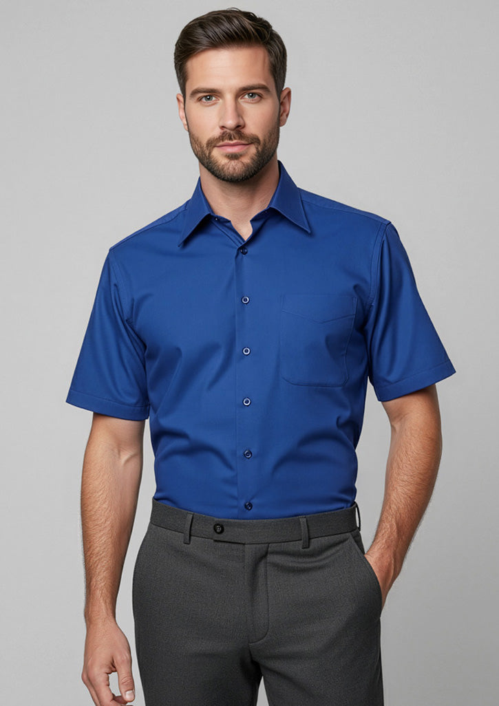 Metro Mens Short Sleeve Shirt - Royal