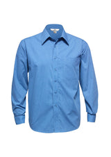 Micro Mens Check Long Sleeve Shirt - Mid Blue
