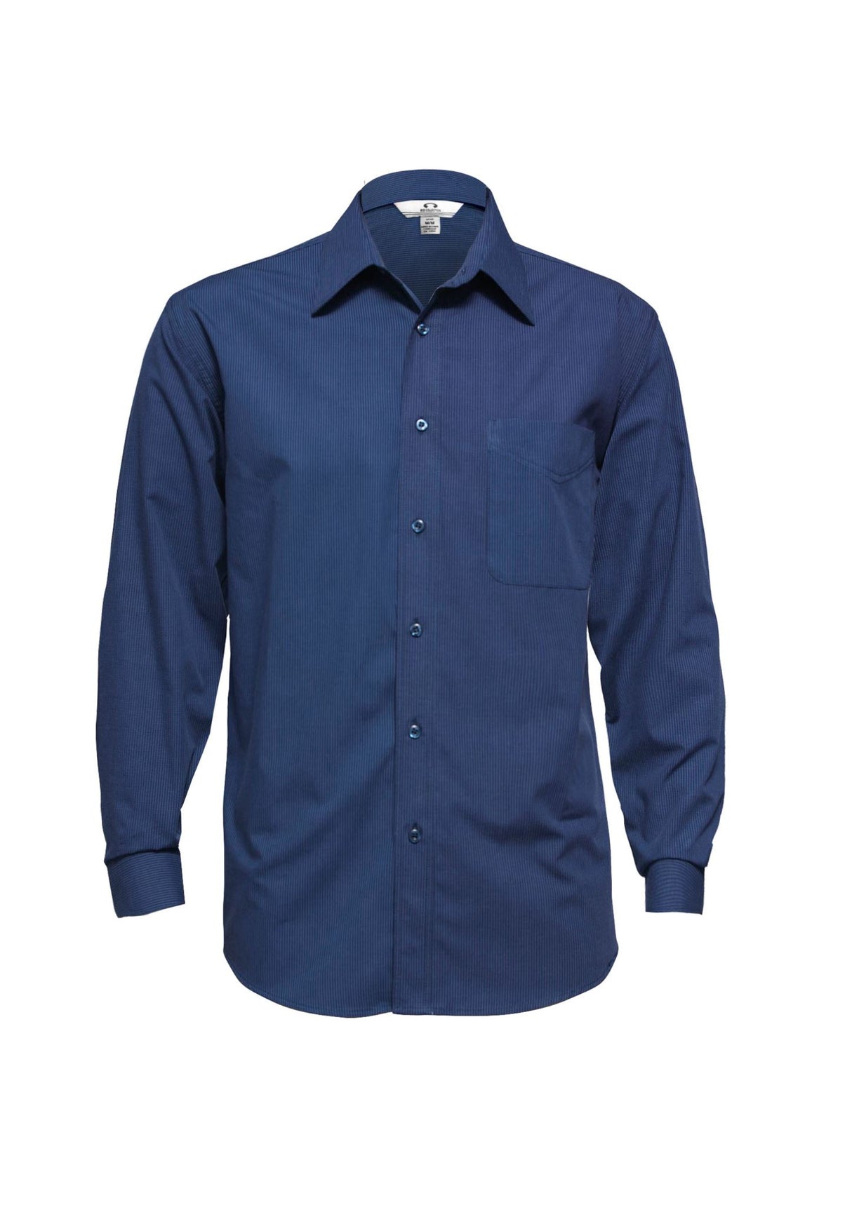 Micro Mens Check Long Sleeve Shirt - Navy
