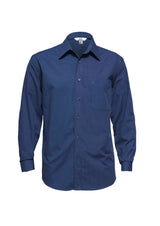 Micro Mens Check Long Sleeve Shirt - Navy