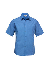 Micro Mens Check Short Sleeve Shirt - Mid Blue