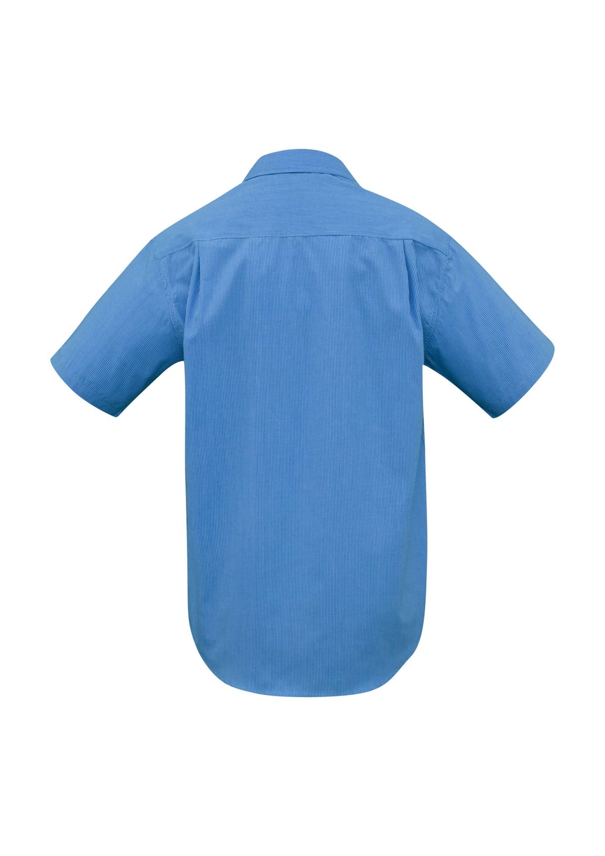 Micro Mens Check Short Sleeve Shirt - Mid Blue