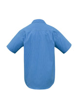 Micro Mens Check Short Sleeve Shirt - Mid Blue