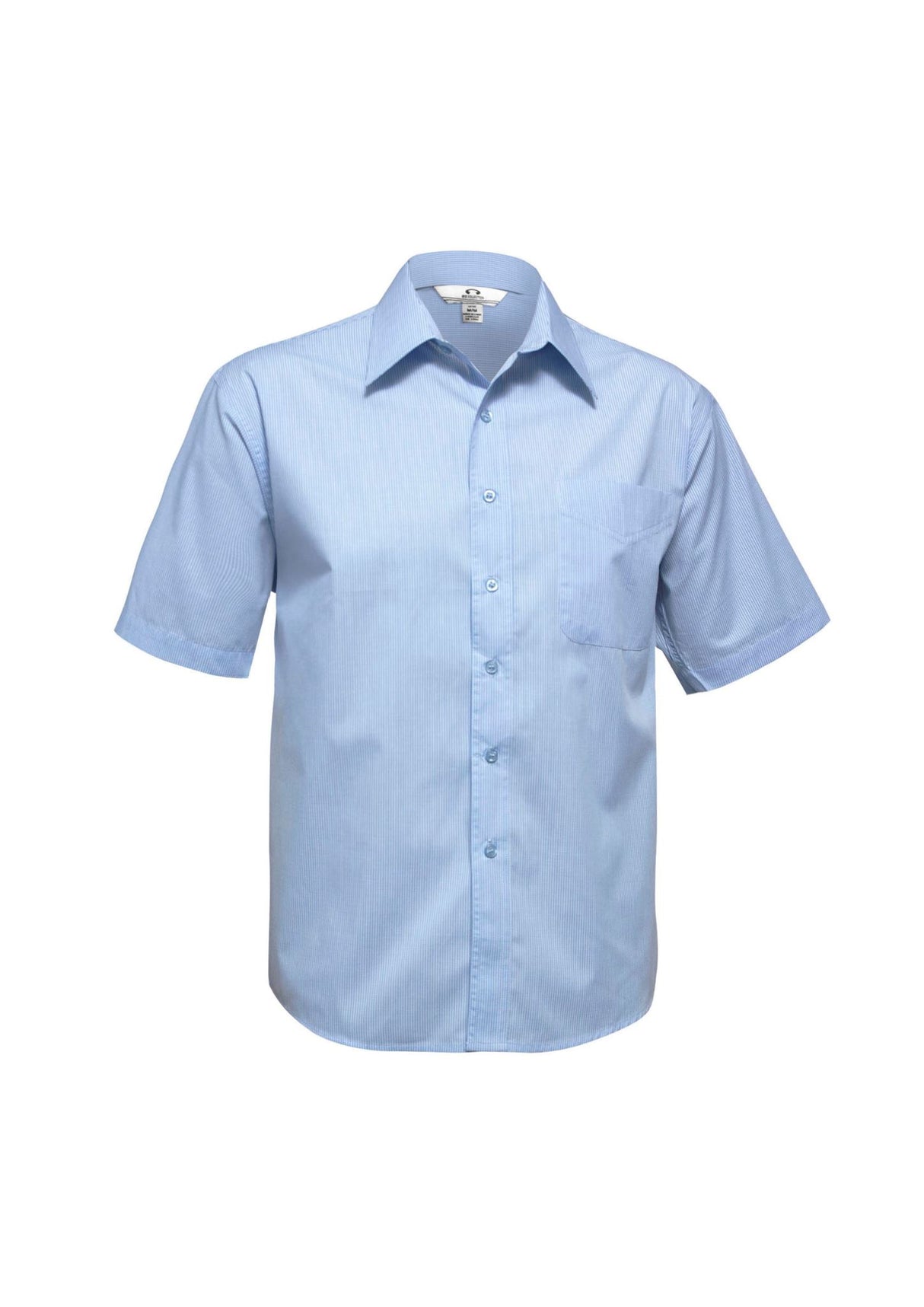 Micro Mens Check Short Sleeve Shirt - Sky
