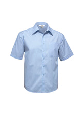 Micro Mens Check Short Sleeve Shirt - Sky