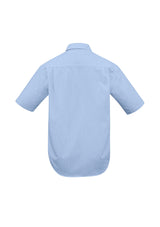 Micro Mens Check Short Sleeve Shirt - Sky