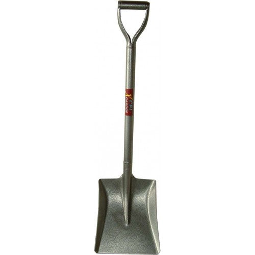 All-steel shovel with Grey Hammertone finish, 260mm wide blade, ergonomic handle for gardening and construction tasks.