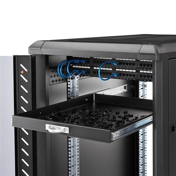 55cm (22in) Black Deep Sliding Server Rack Cabinet Shelf