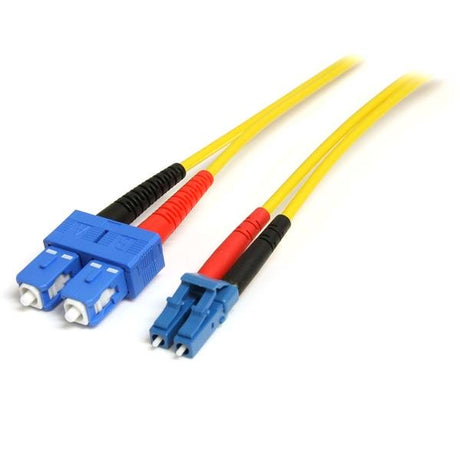 Single-mode duplex fiber optic cable with LSZH jacket, 4m length, LC-SC connectors, ideal for high-speed data transmission.