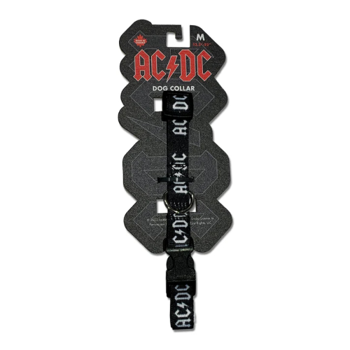 Dog Collar - ACDC Black & White Logo Medium (34-56cm)