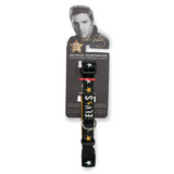 Dog Collar - Elvis Dancing Black & Gold Small (25-40cm)
