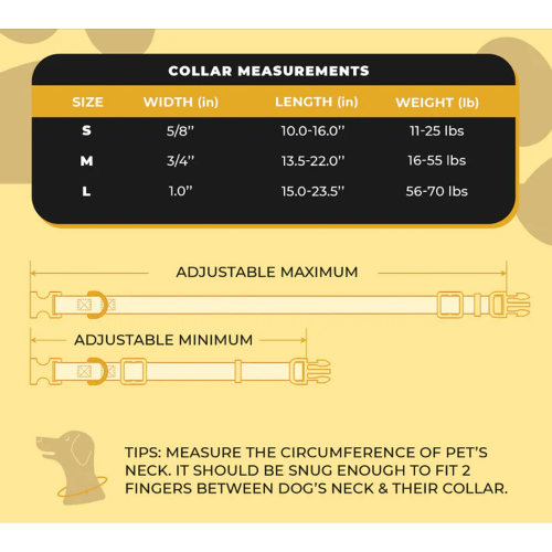 Dog Collar - Elvis Dancing Black & Gold Medium (34-56cm)