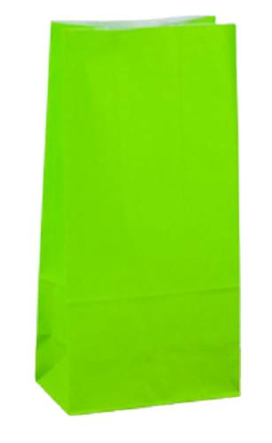 Green paper bags for favors, 26x13cm, perfect for weddings, gifts, and decorative use, 500 per case.