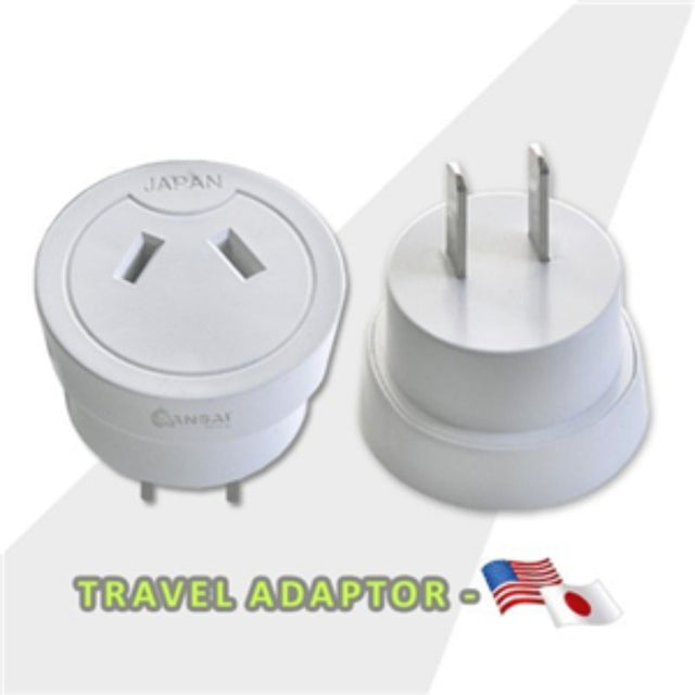 Sansai Outbound Travel Adapter converts NZ/AU 2-pin plugs to Japan plugs for seamless device connectivity on your travels.