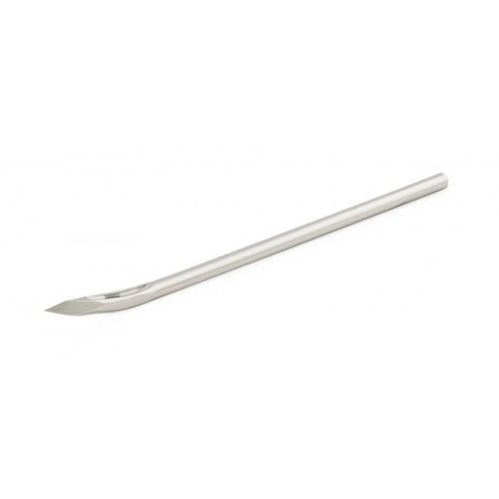Curved diamond-point sewing awl needle, 55mm, ideal for hand stitching leather, canvas, and upholstery with precision.