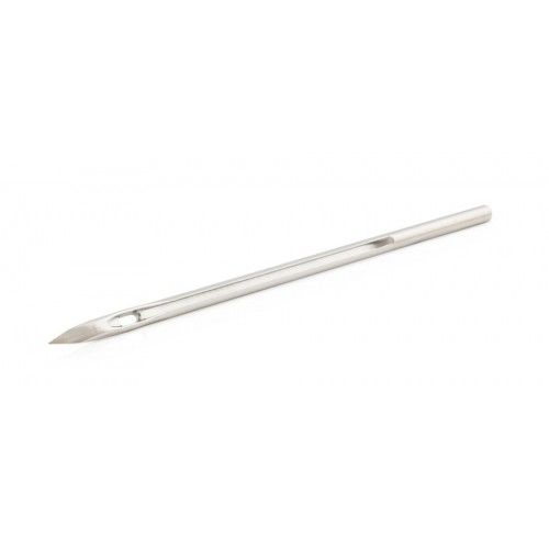 High-quality No. 8S sewing awl needle, 55mm long, designed for precision stitching on heavy materials like leather and canvas.