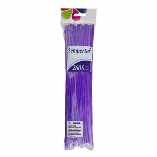 260QT Fashion Purple 50PK Modelling Latex Balloons - Pack of 50