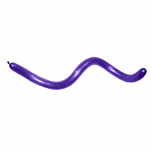 Pack of 20 purple violet modelling latex balloons, each 7.5cm x 150cm when inflated, perfect for creative decoration.