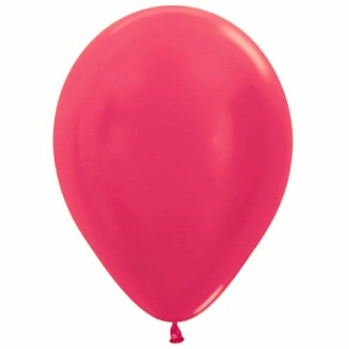 12cm metallic pearl fuchsia magenta latex balloons in a pack of 50, perfect for elegant celebrations and vibrant party decor.