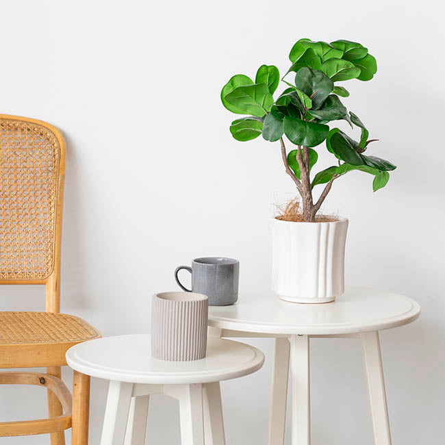 Ceramic Florence Vase Matte White 15Dx15cmH.