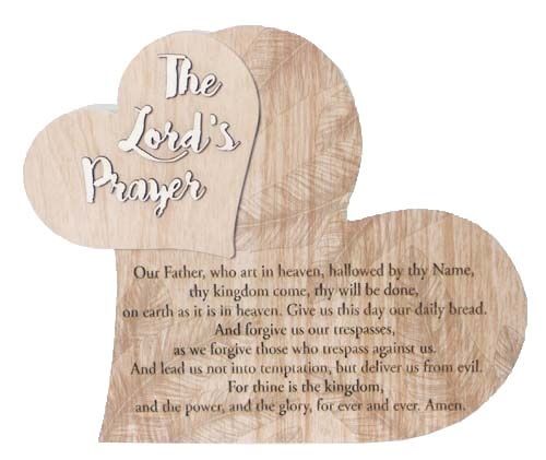 Plaque - Heart Lords Prayer 17.6 x 15cm