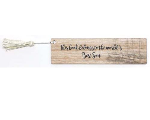 Bookmark featuring "Best Son" inscription, dimensions 15x4 cm, perfect for celebrating a son's achievements.