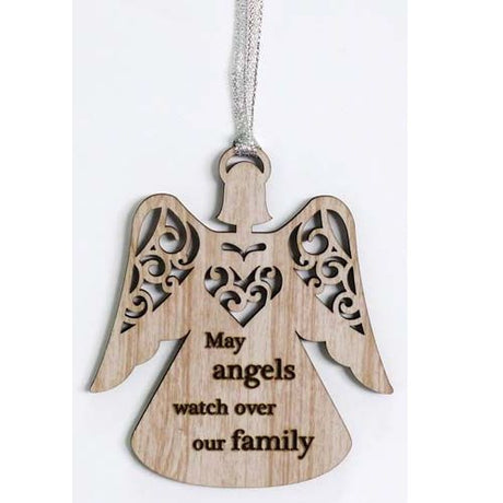 Elegant Family Hanging Angel ornament, 10x9cm, enhancing home decor with warmth and love, perfect for family gatherings and gifts.