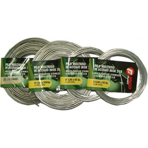 Durable 1.0mm stainless steel binding wire coil, 8m long, ideal for crafting, floral designs, and jewelry making.